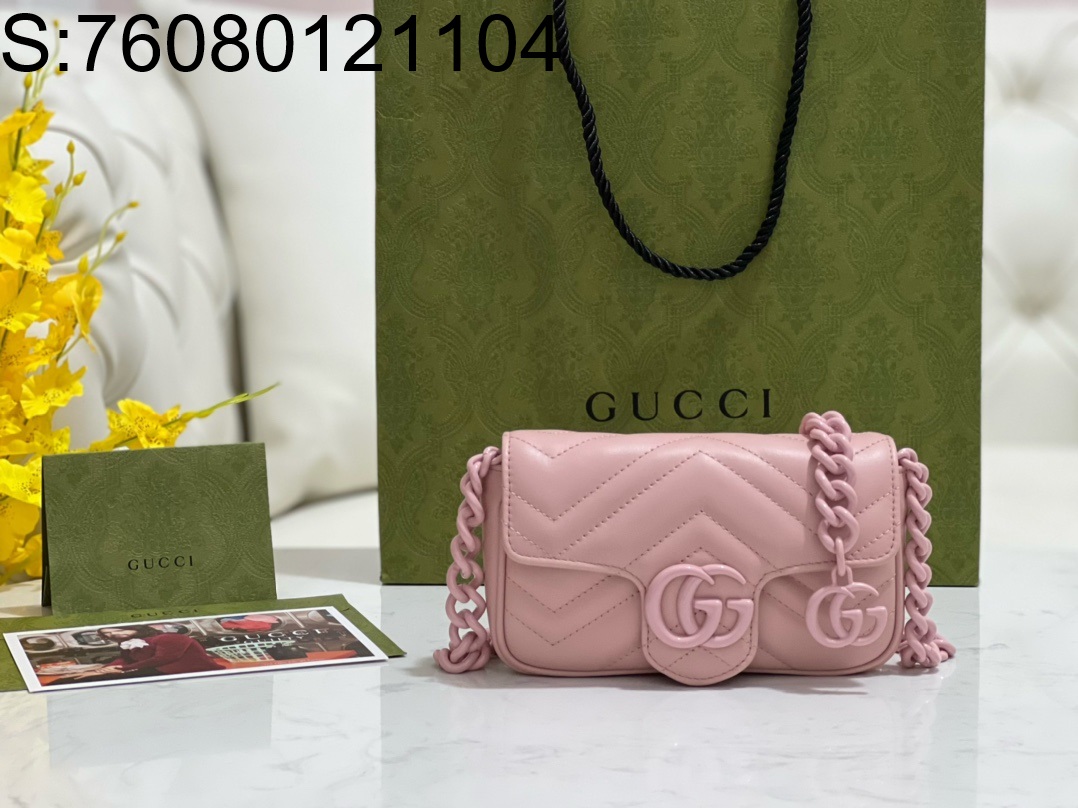 [JHL] 구찌 GG 마르몽 체인 숄더백 699757 16.5*10*4.5cm 핑크 Gucci