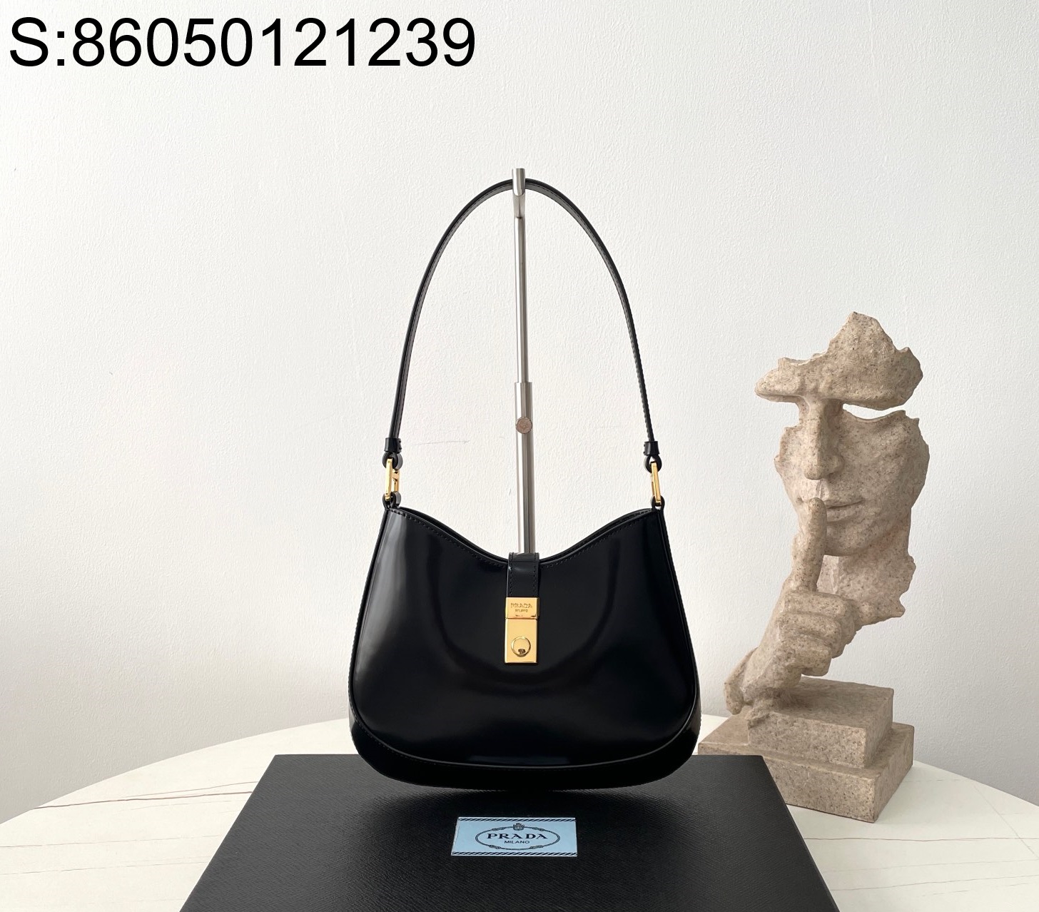 black frame 공장 프라다 클레오 호보백 1BC169 22*18.5*4.5cm 블랙 Prada