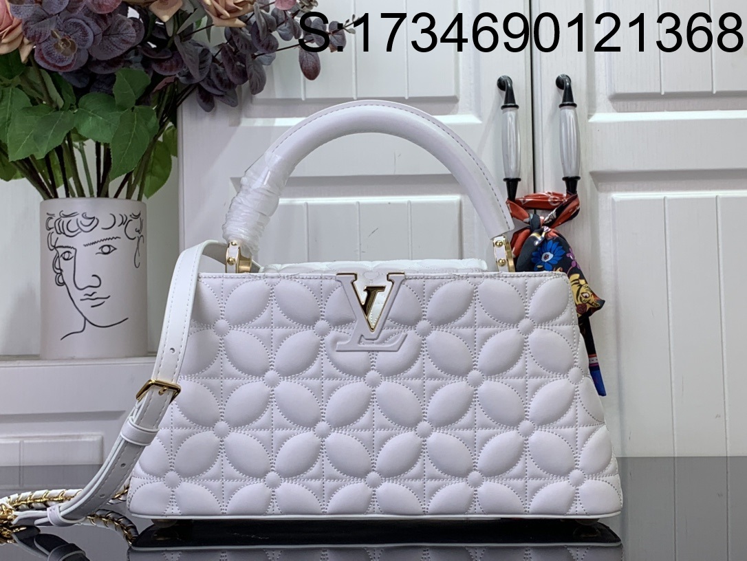 [88factory] 루이비통 카퓌신 이스트 웨스트 MM 네잎클로버 M25284 33*19*9cm 화이트 LOUIS VUITTON