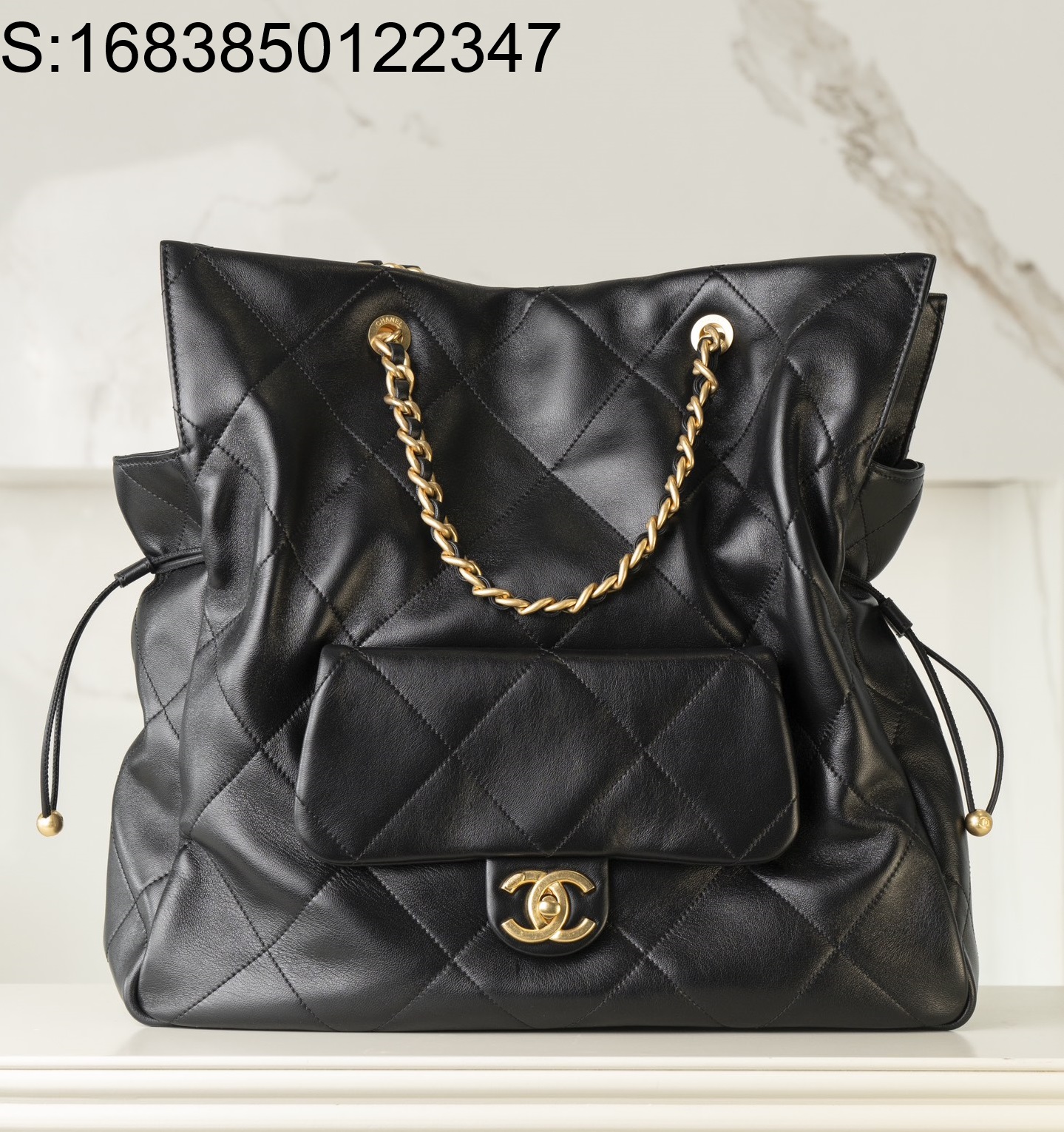 [JD] 샤넬 금장 25C 쇼핑 토트백 블랙 라지 36*34*12cm CHANEL