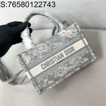 [JHL] 디올 북 동물 자수 토트백 미니 그레이 21.5*13*7.5cm S5573 Dior