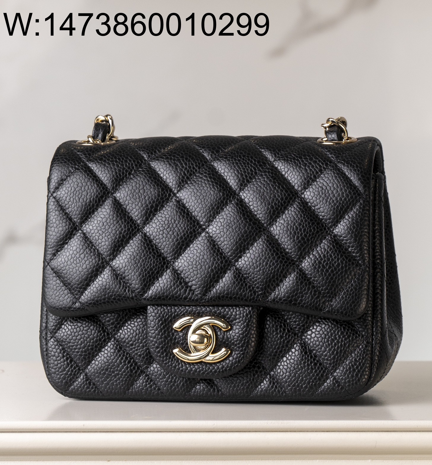 [JD] 샤넬 정품 가죽 클래식 금장 체인 플랩백 13*17*8cm 블랙 CHANEL