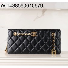 [JD] 샤넬 금장 24K 빈티지 퀼팅 체인 백 블랙 13*27*7cm CHANEL