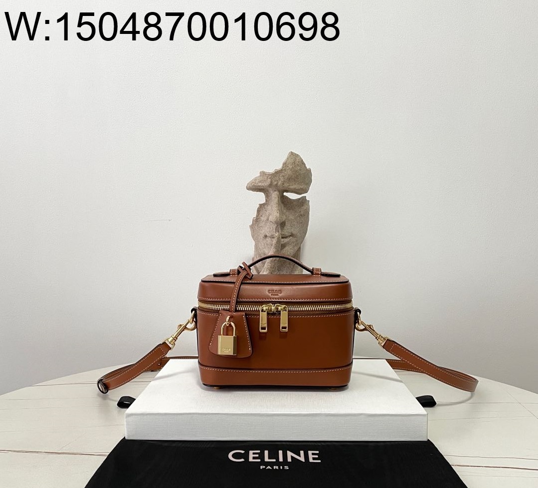 black frame 공장 셀린느 배니티 내츄럴 카프스킨 백 브라운 18*12*18cm 119463 Celine