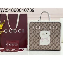 [JHL] 구찌 칠드린 흰색 고양이 GG 프린트 토트백 605614 28*26.5*9cm Gucci