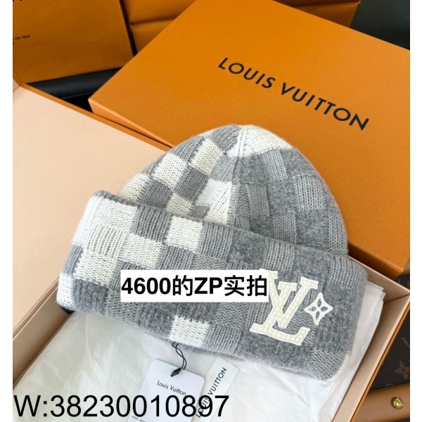 V공장 루이비통 24FW 스키 양면 양털 비니 그레이 LOUIS VUITTON