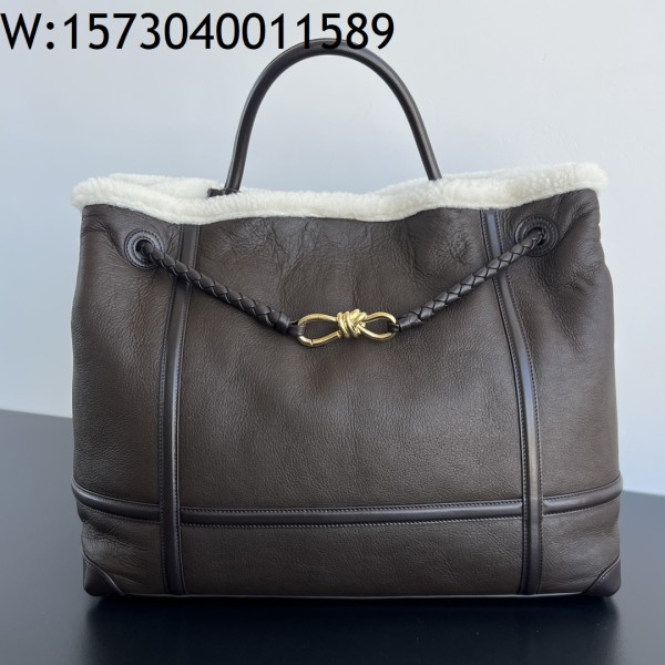 징 팩토리 보테가베네타 Andiamo 핸들백 라지 743575 45*22*34cm 다크 브라운 bottegaveneta