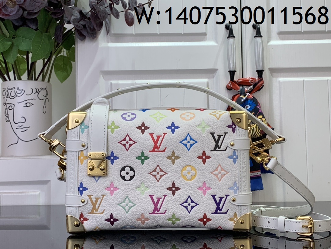 [88factory] 루이비통 TM 멀티컬러 사이드 트렁크 화이트 미듐 23.5*16*8.5cm M14046 LOUIS VUITTON