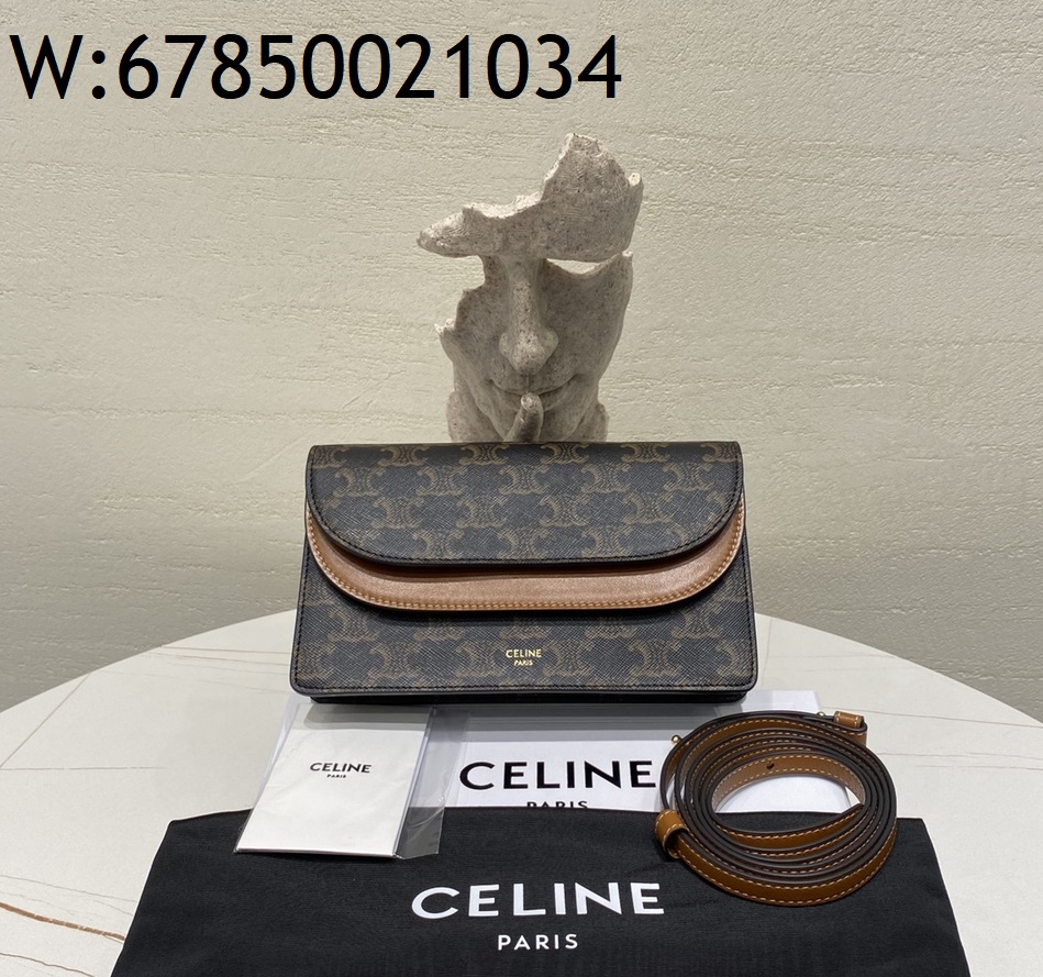 black frame 공장 셀린느 스트랩 지갑 트리옹프 캔버스 20*11.5cm 10D852 