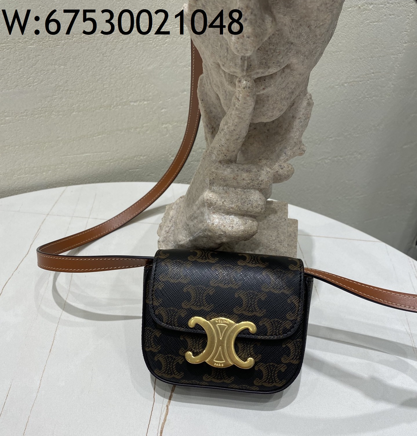 black frame 공장 셀린느 미니 클로드 트리오페 캔버스 숄더백 11*8*4cm 10I512