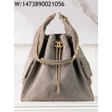 [JD] 샤넬 25C 라지 핸드백  금장 스웨이드 골드 메탈 그레이 40*30*15cm 