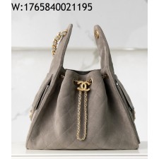 [JD] 샤넬 25C 스몰 핸드백  금장 스웨이드 골드 메탈 그레이 30*26*14cm 