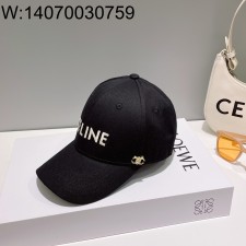 AGG 셀린느 모노그램 골드 로고 모자 블랙