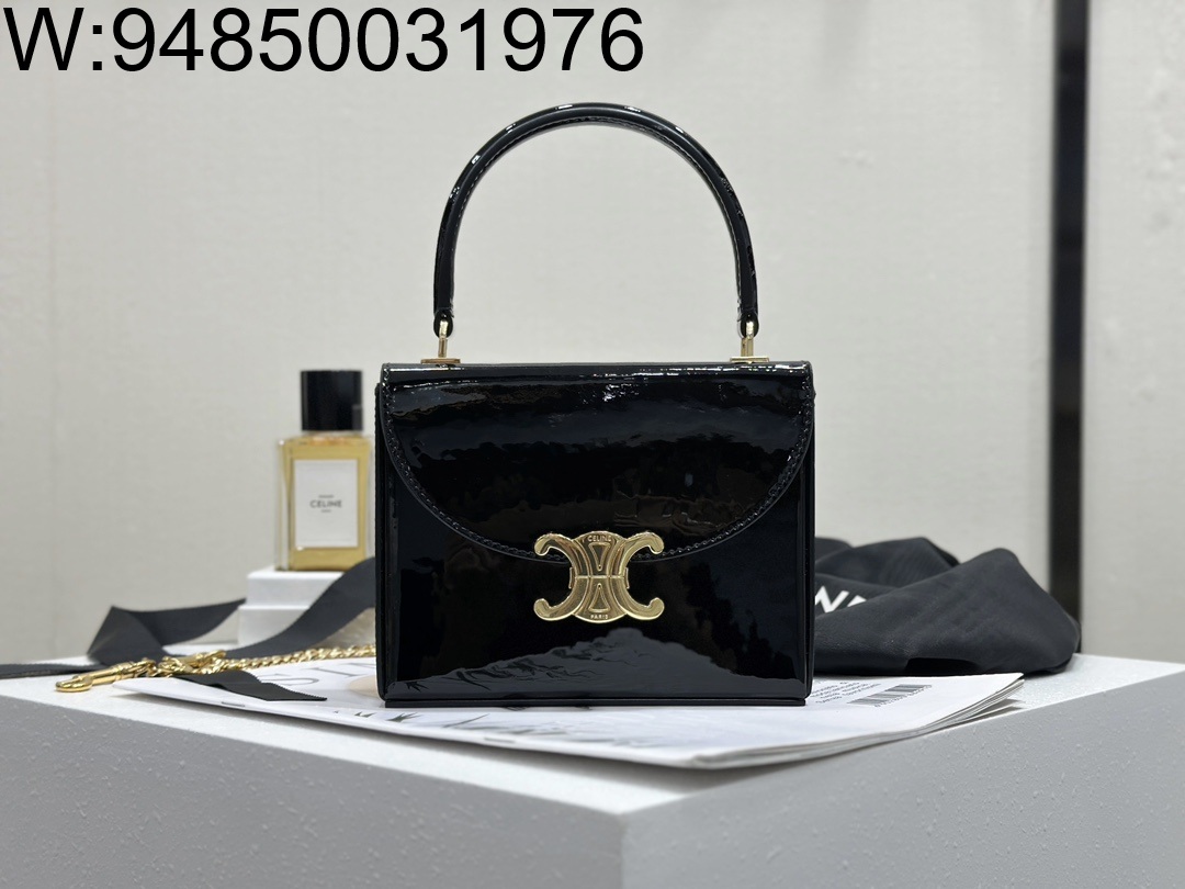 백경 셀린느 블랑딘 박스 백 블랙 16*12.3*4cm 118593