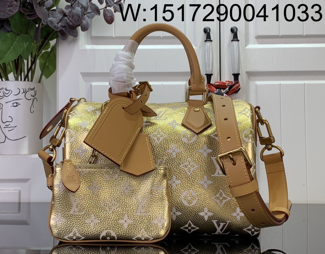 [88factory] 루이비통 스피디 P9 반둘리에 모노그램 25*15*15cm 골드
