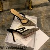 [QR 5009] 디올 capture 뮬 힐 투명 블랙 10cm 