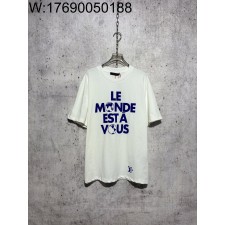 [사슬공장] 루이비통 25SS 블루 레터링 지구 반팔티 화이트