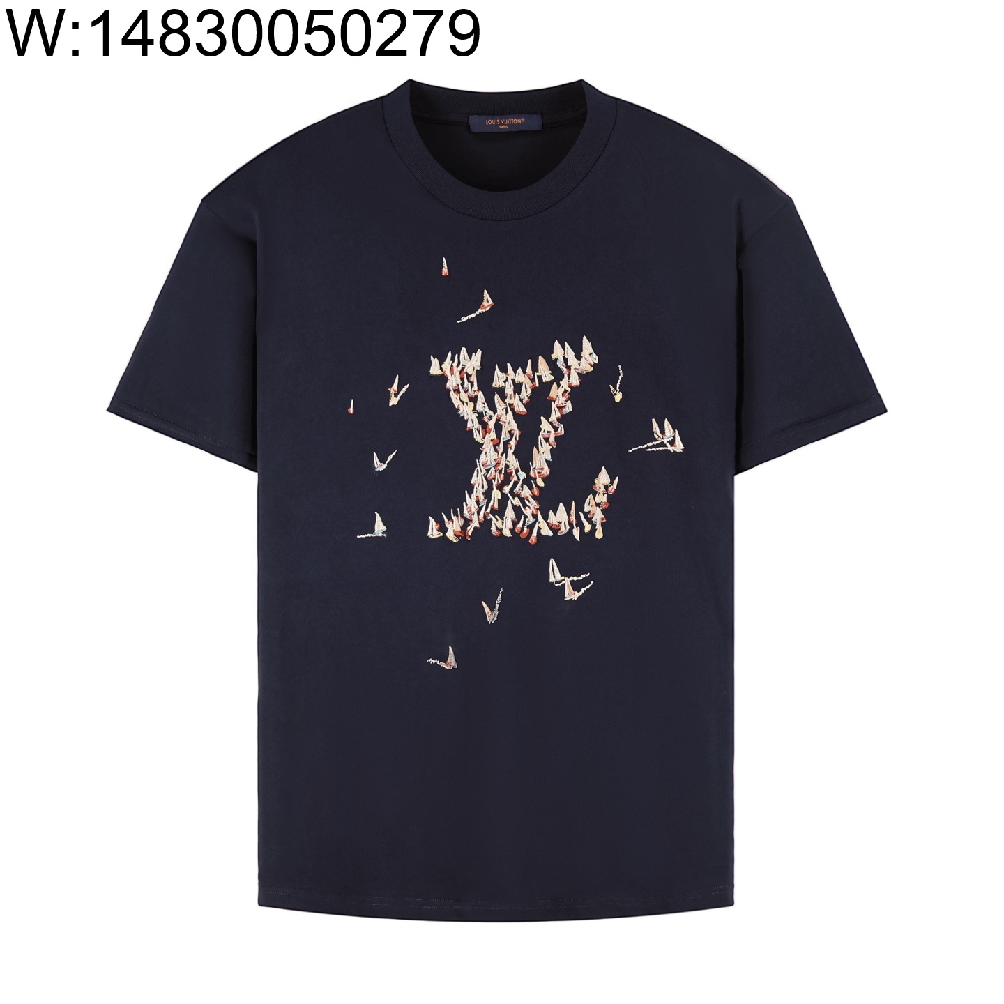 [잔디집2] 루이비통 범선 LV 자수 반팔티 블랙