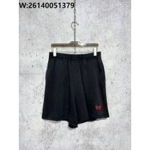 [사슬공장] 발렌시아가 빈티지 SS25 레드 BB 자수 반바지 블랙
