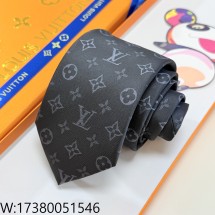 AGG 루이비통 모노그램 자카드 넥타이 그레이
