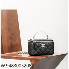 [CD] 샤넬 캐비어 베니티백 25s 블랙 금속 탑 17*9.5*8cm