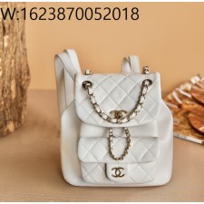 [CD] 샤넬 백팩 카프스킨 골드 메탈 화이트 듀마 24P 18*18*11cm