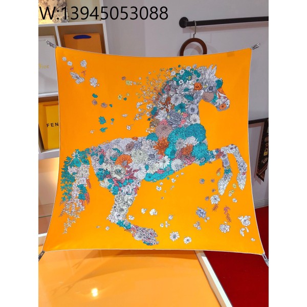 AGG 로에베 꺄레 90 로브 레제르 스카프 ROBE LEGERE 90*90cm 옐로우