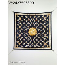 AGG 루이비통 모노그램 LV 락스 Locks 90 스쿼어 스카프 블랙