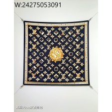 AGG 루이비통 모노그램 LV 락스 Locks 90 스쿼어 스카프 블랙