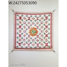 AGG 루이비통 모노그램 LV 락스 Locks 90 스쿼어 스카프 화이트