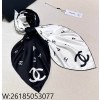 AGG 샤넬 모노그램 CC로고 흑백 배색 스퀘어 스카프 90*90cm