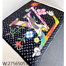 AGG 루이비통 LV X TM 모노그램 슈퍼플랫 스퀘어 스카프 90*90cm 블랙