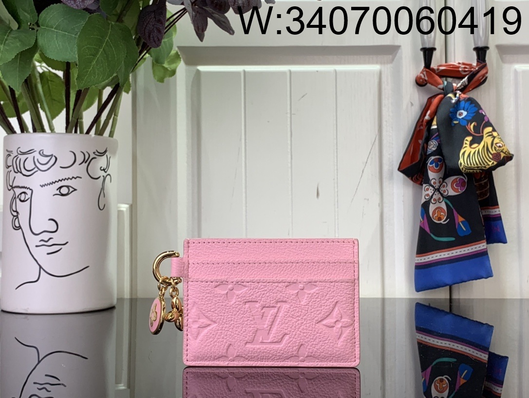 [88factory] 루이비통 LV 참 카드 홀더 M13649 7.3*0.3*10.2cm 핑크