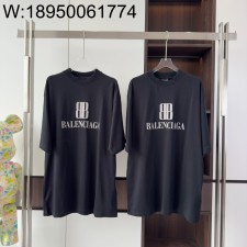 V공장 발렌시아가 BB 모노그램 프린트 반팔티 블랙