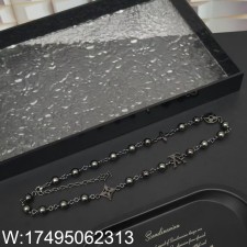 AGG 루이비통 LV 펄 목걸이 블랙 M02448