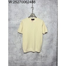 [사슬공장] 펜디 SS25 FF로고 자카드 니트 반팔티 베이지
