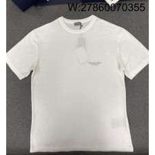 TJ공장 디올 코튼 단색 니트 반팔티 화이트