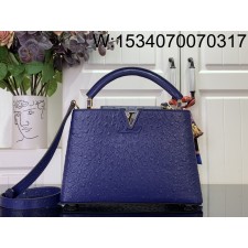 [88factory] 루이비통 카퓌신 스몰 타조무늬 27*18*9cm M24714 다크 블루