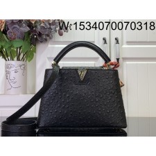 [88factory] 루이비통 카퓌신 스몰 타조무늬 27*18*9cm M24714 블랙