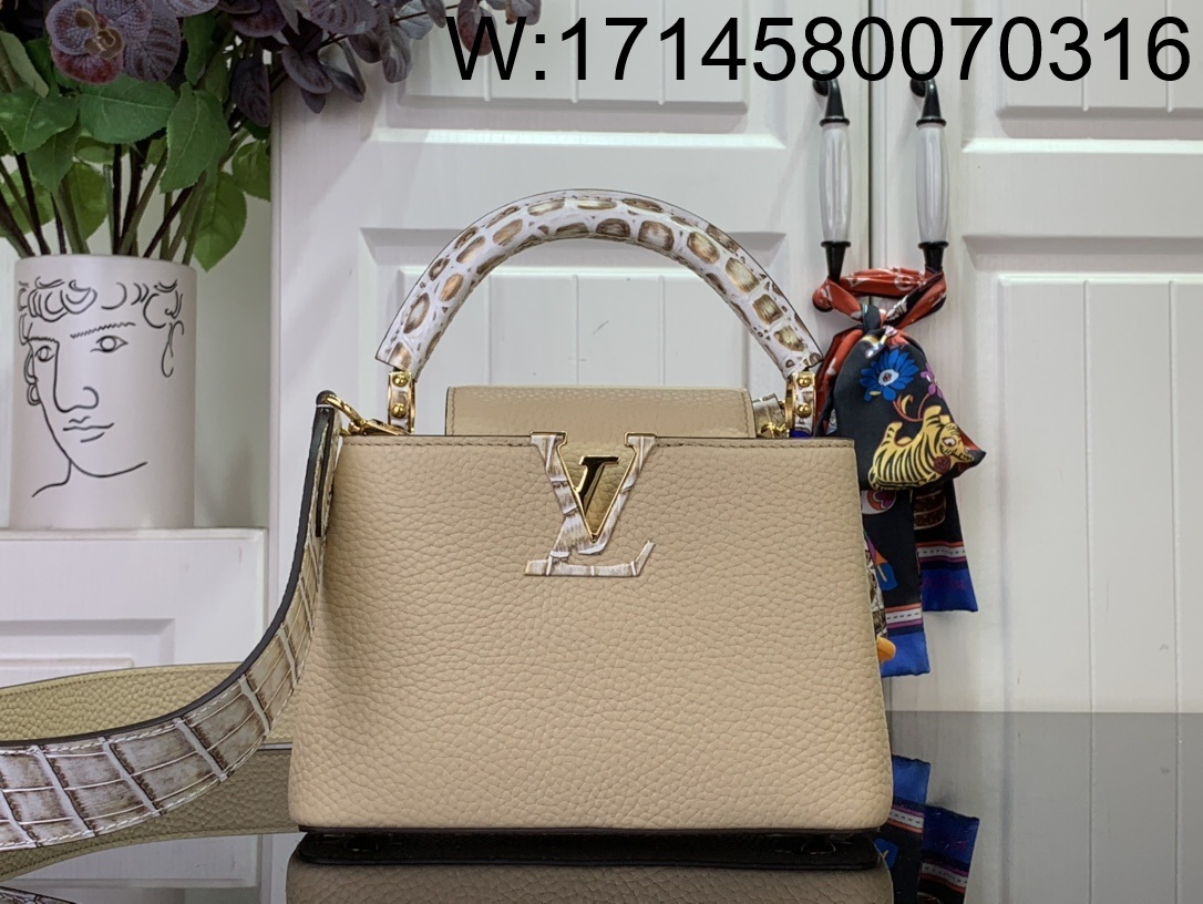 [88factory] 루이비통 카퓌신 미니 악어무늬 21*14*8cm M86036 베이지