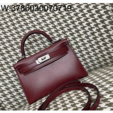 [장인의집] 에르메스 켈리 19 은장 다크 레드 box