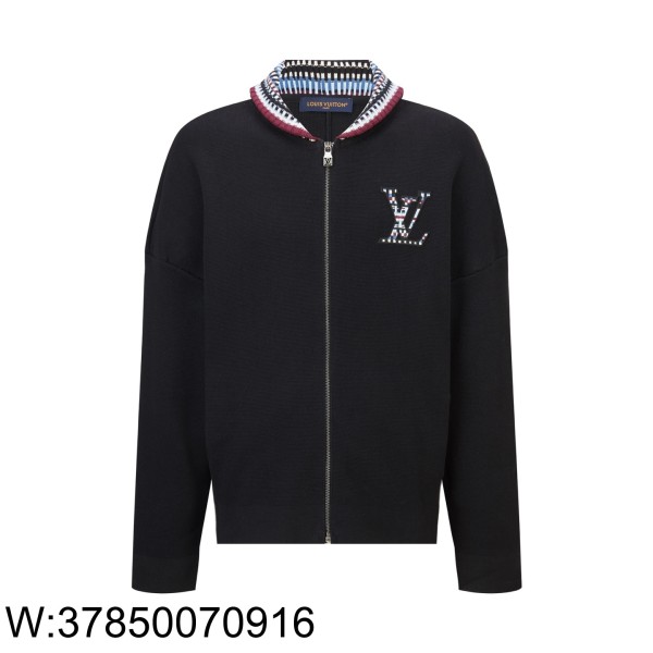 [잔디집2] 루이비통 멀티 컬러 LV 지퍼 니트 가디건 자켓 블랙