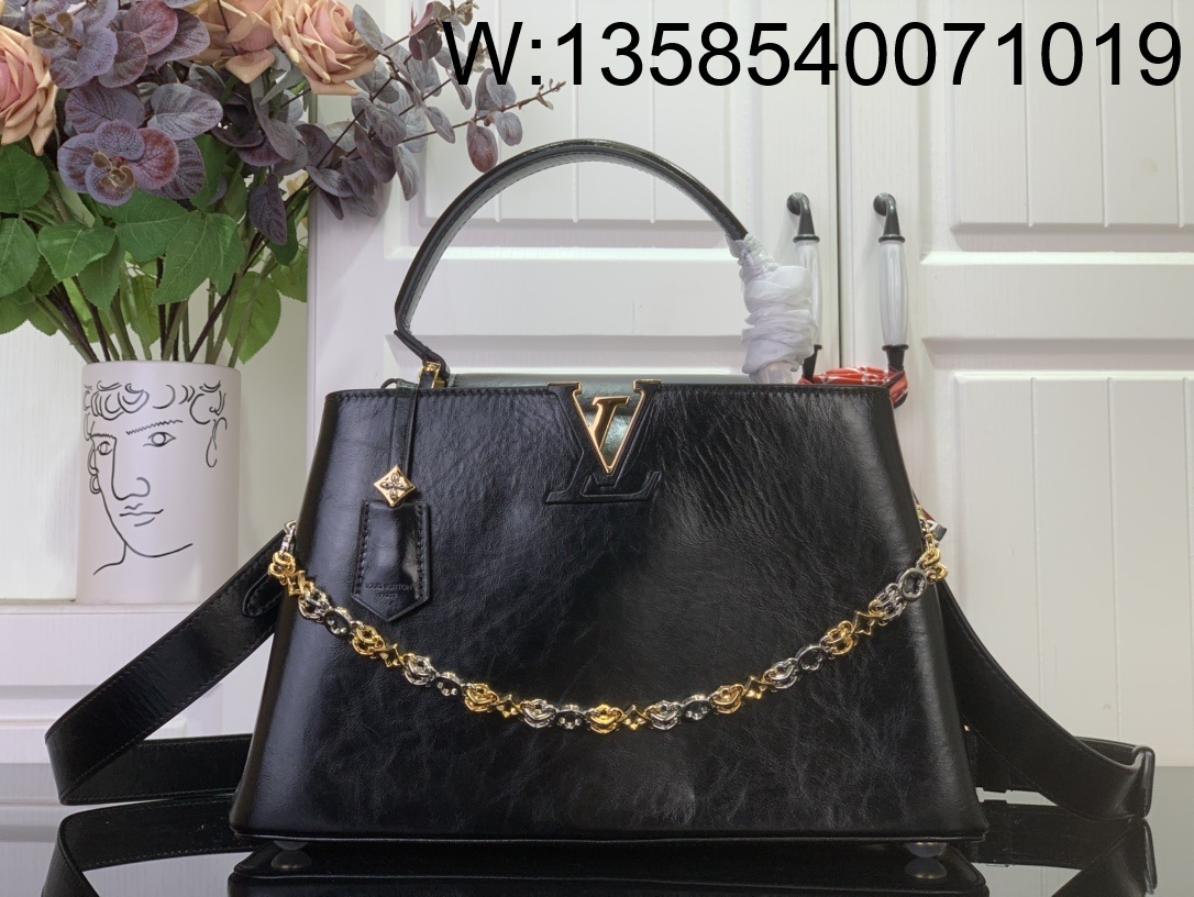 [88factory] 루이비통 카퓌신 MM 수플 블랙 M12924 24*12*33cm