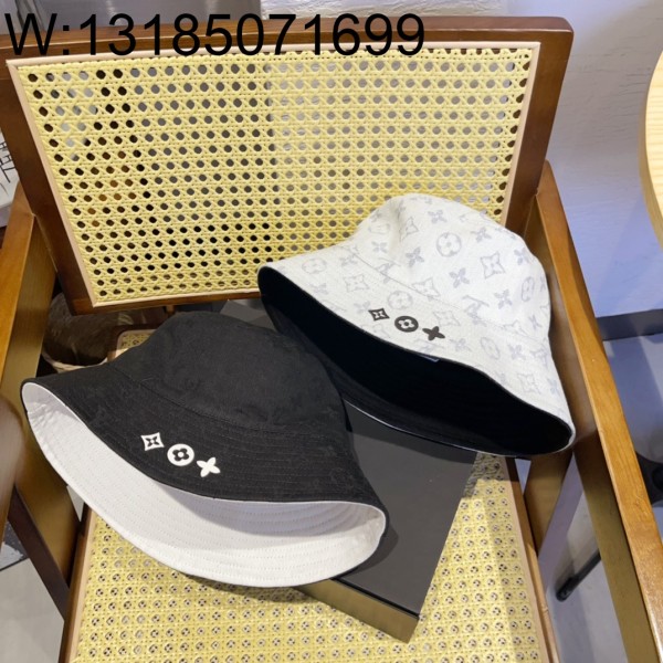 AGG 루이비통 LV 모노그램 자수 양면 버킷햇 모자