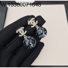 AGG 샤넬 CC로고 유리 구슬 귀걸이 블루