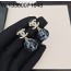 AGG 샤넬 CC로고 유리 구슬 귀걸이 블루