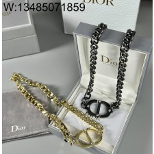 AGG 디올 큰 CD 로고 체인 목걸이 2컬러