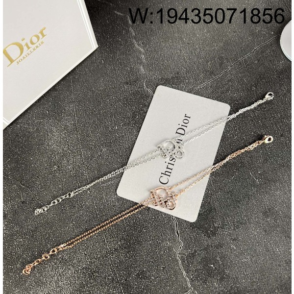 AGG 디올 큐빅 모노그래 이중 팔찌 2컬러