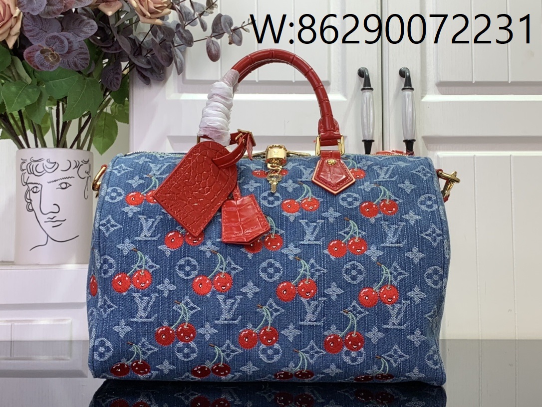 [88factory] 루이비통 스피디 소프트 30 M87627 30*21*17cm 데님 블루