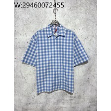 [사슬공장] 로에베 SS25 체크 반팔 셔츠 블루